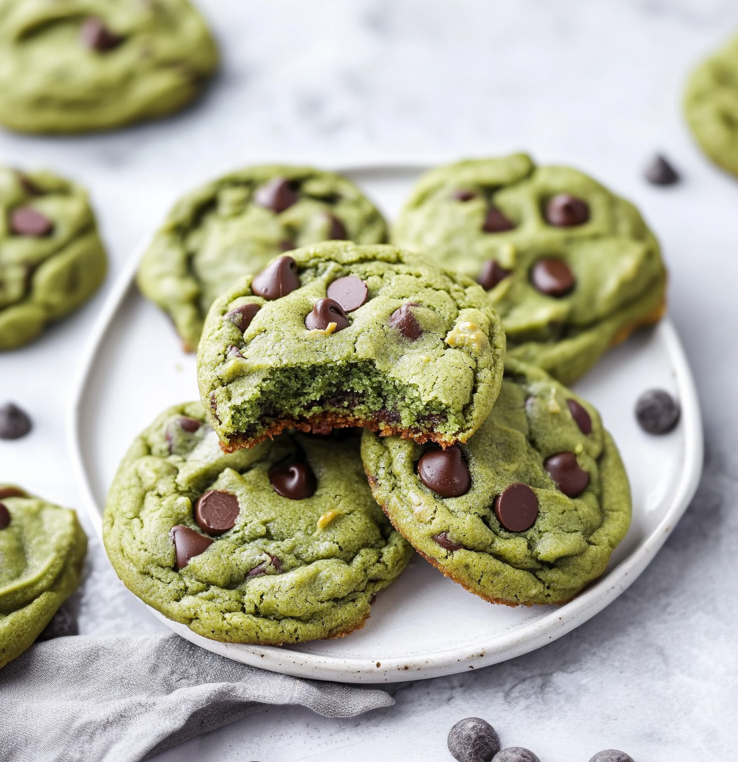Matcha Chocolate Chip Cookies