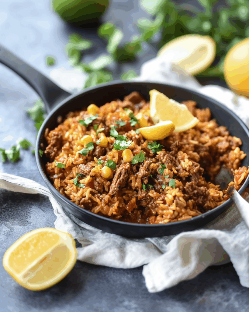 Mexican Beef and Rice Skillet