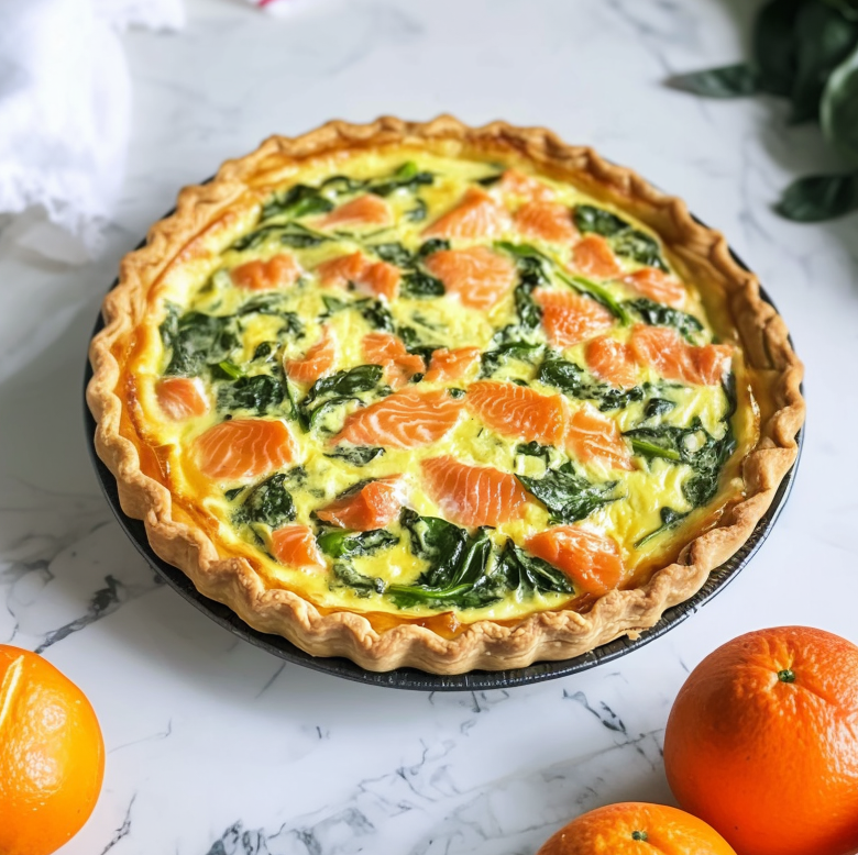 Smoked Salmon and Spinach Quiche