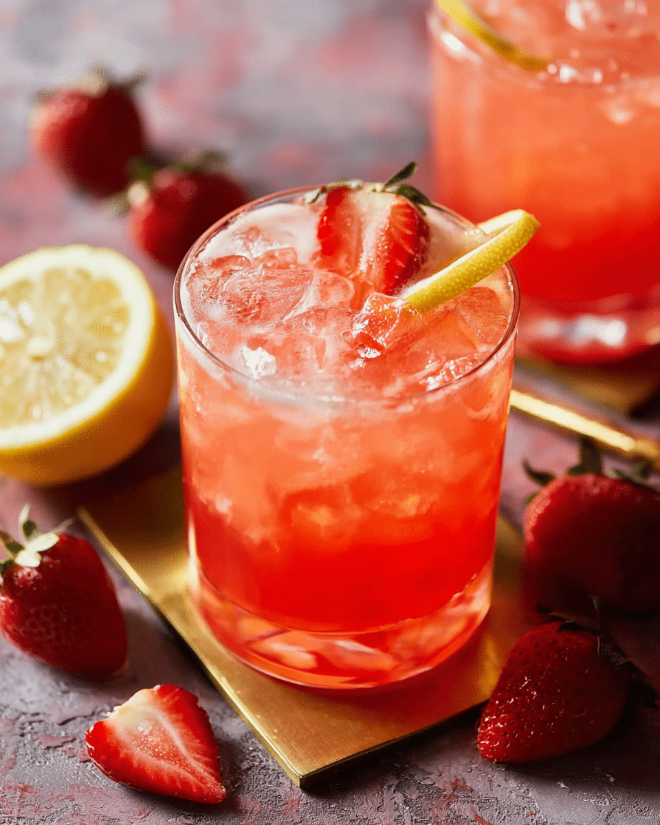 3-ingredient Strawberry Vodka Lemonade Cocktail