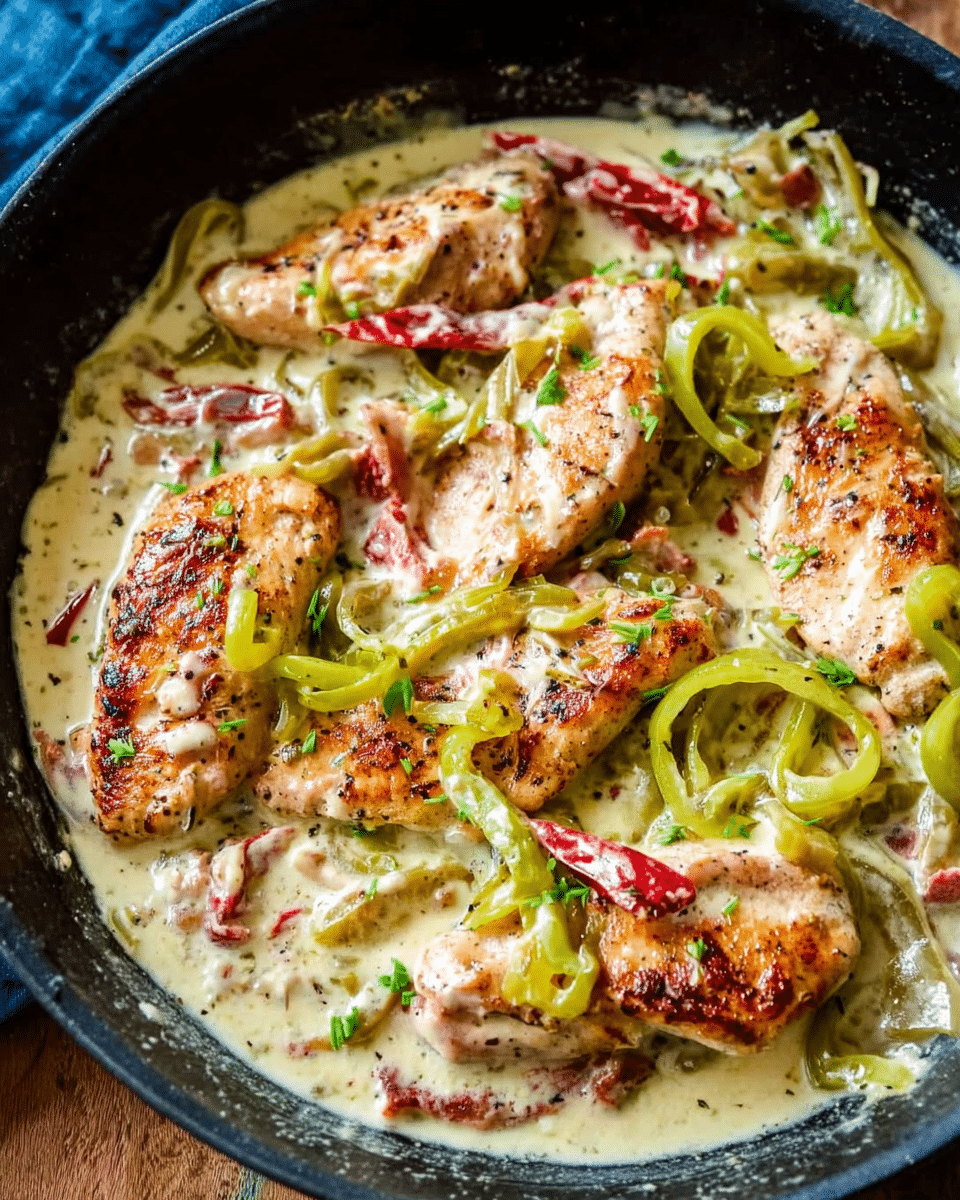 Creamy Pepperoncini Chicken Skillet