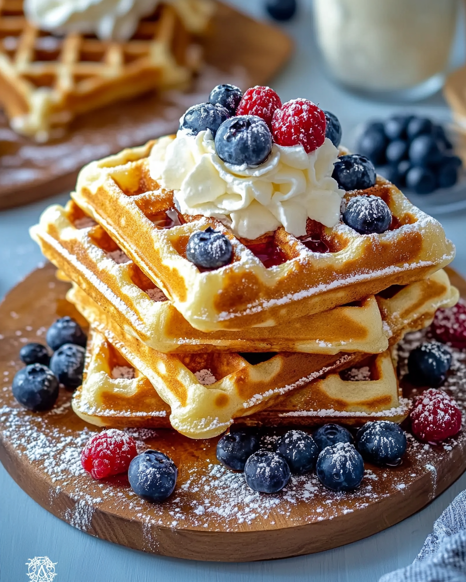 Golden and Crispy Belgian Waffles