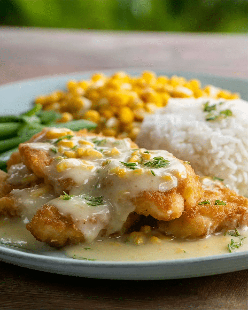 Fish with Corn and Egg Sauce