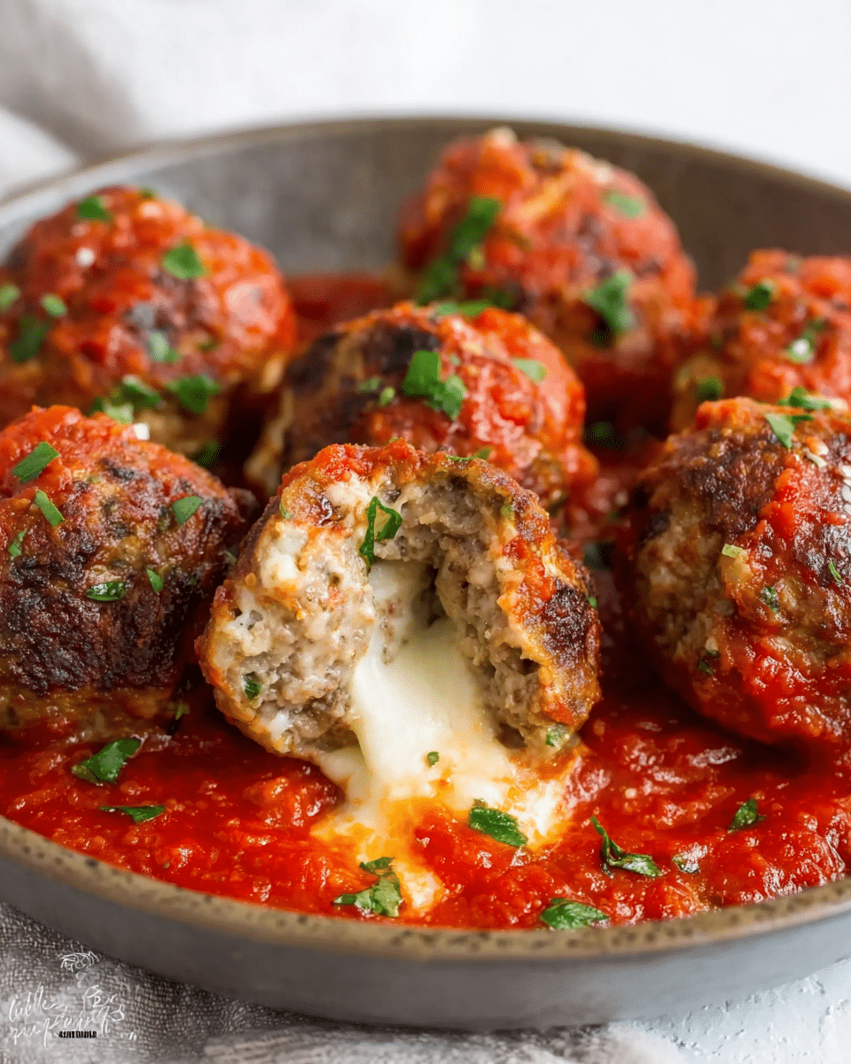 Mozzarella Stuffed Meatballs