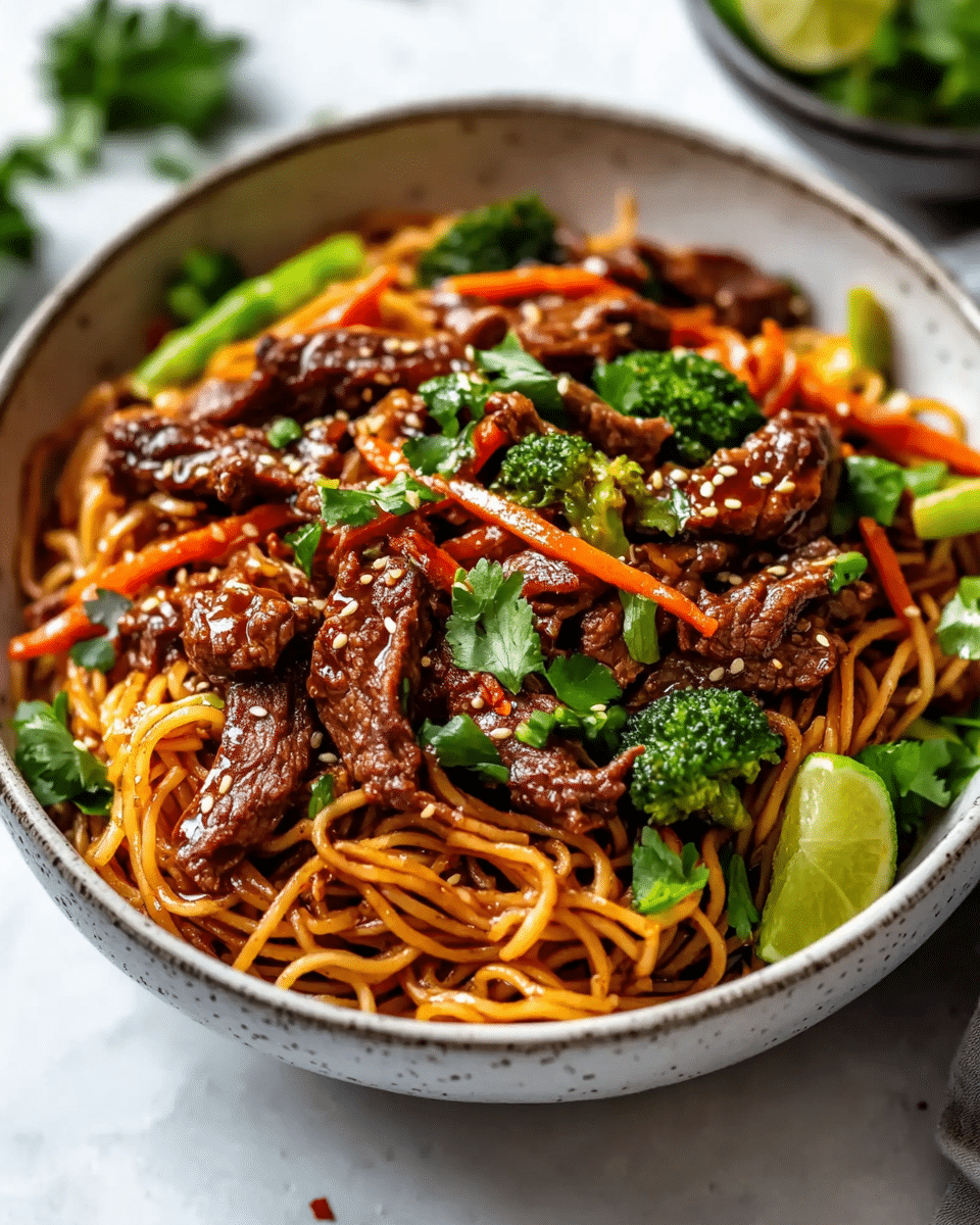 Sticky Beef Noodles