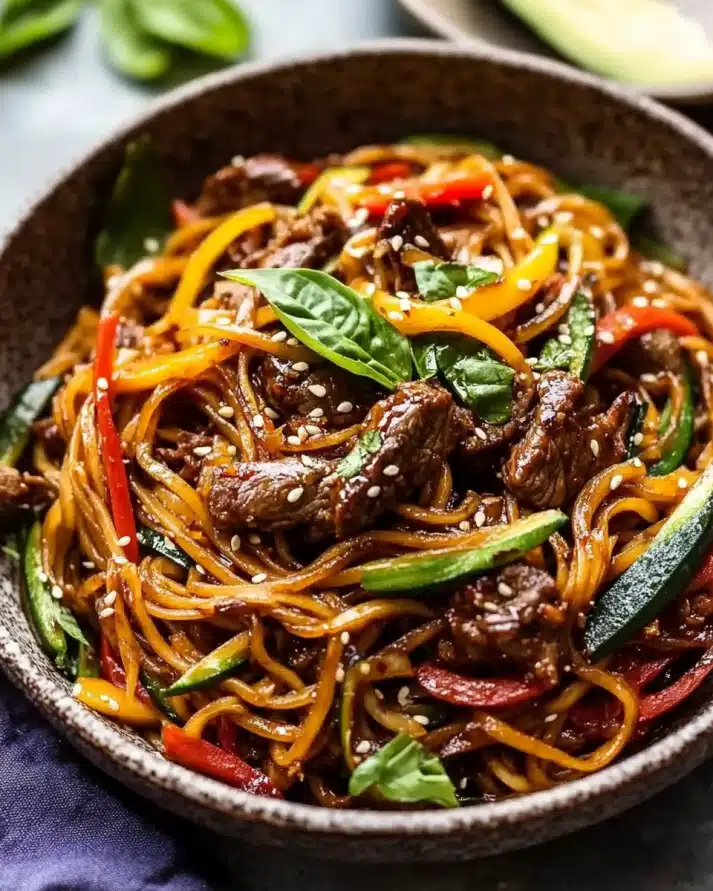 20-Minute Korean Beef Sesame Noodles