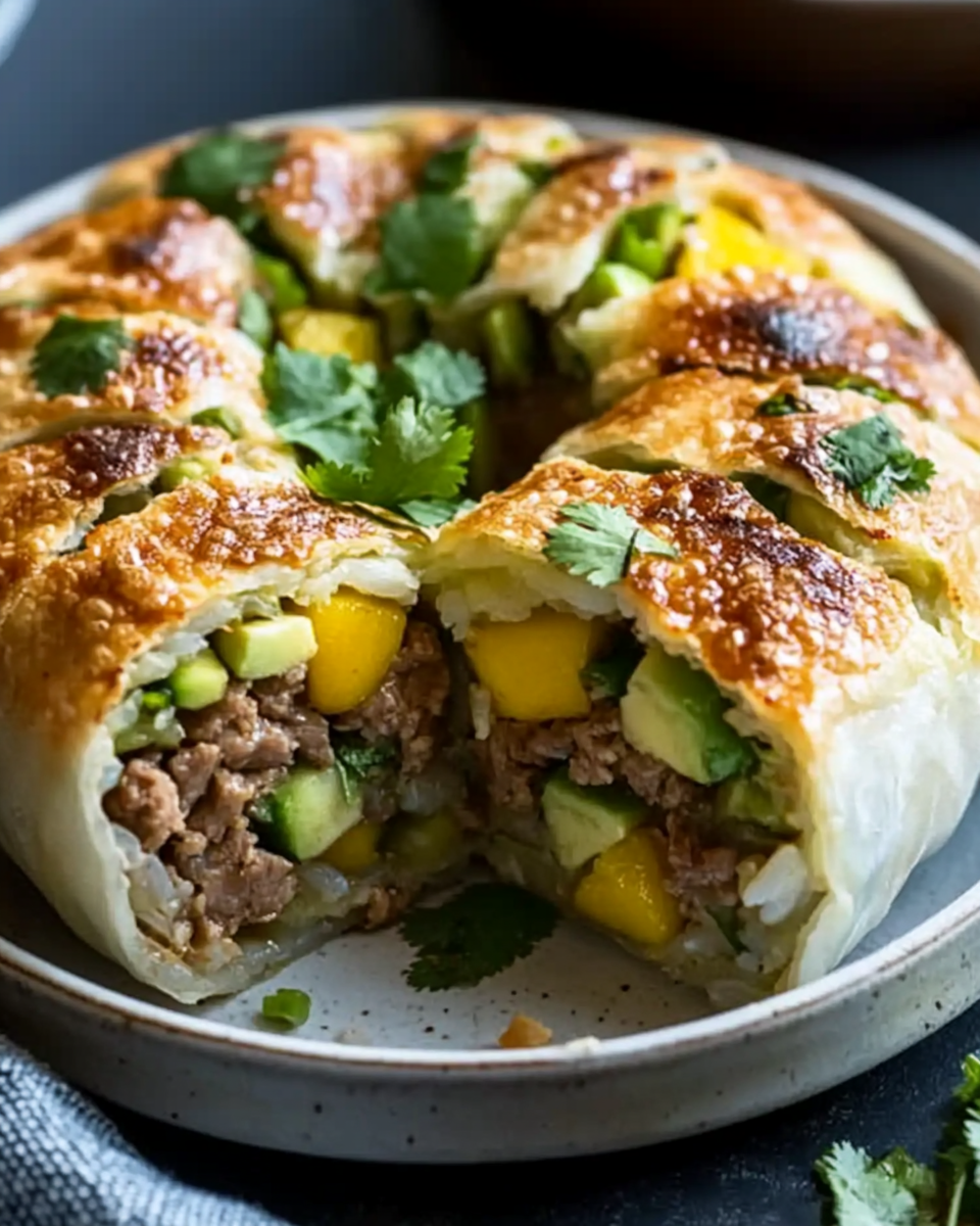 30 Minute Korean Beef and Avocado Rice Rolls