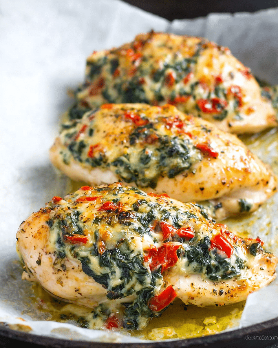 Cheesy Spinach Stuffed Chicken Breasts