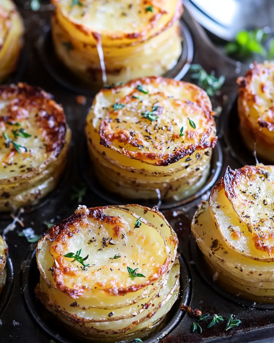 Crispy Cheesy Potato Stacks