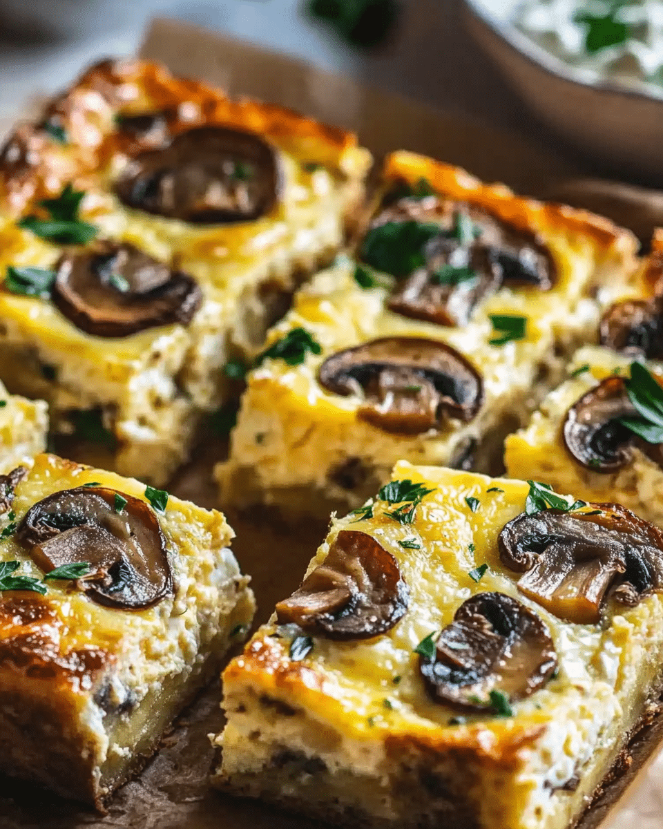 Feta & Mushroom Brunch Squares