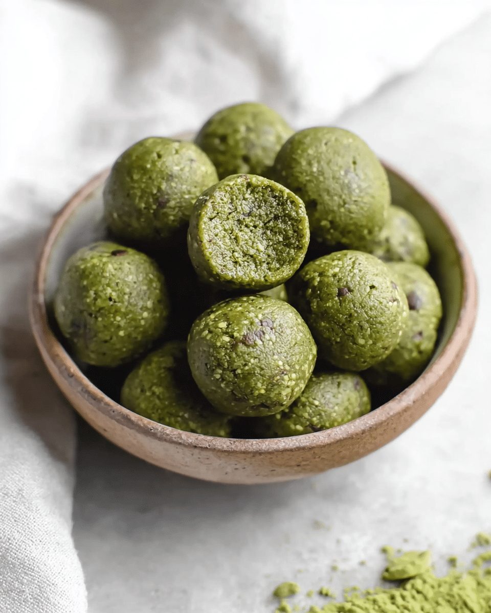 No Bake Matcha Cookie Protein Bites