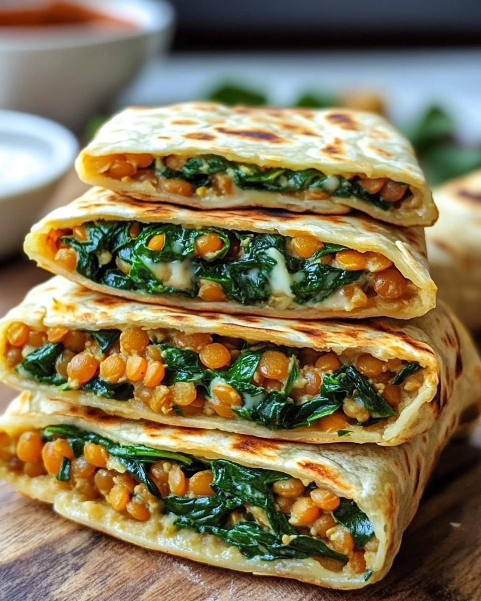 Protein-Packed Red Lentil & Spinach Wraps