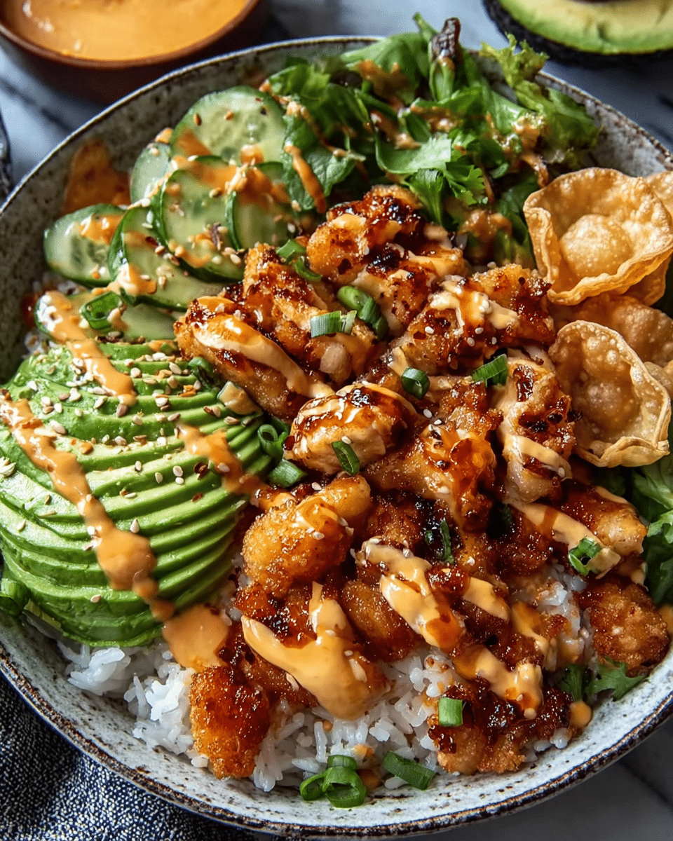 Spicy Honey-Ginger Chicken Bowls