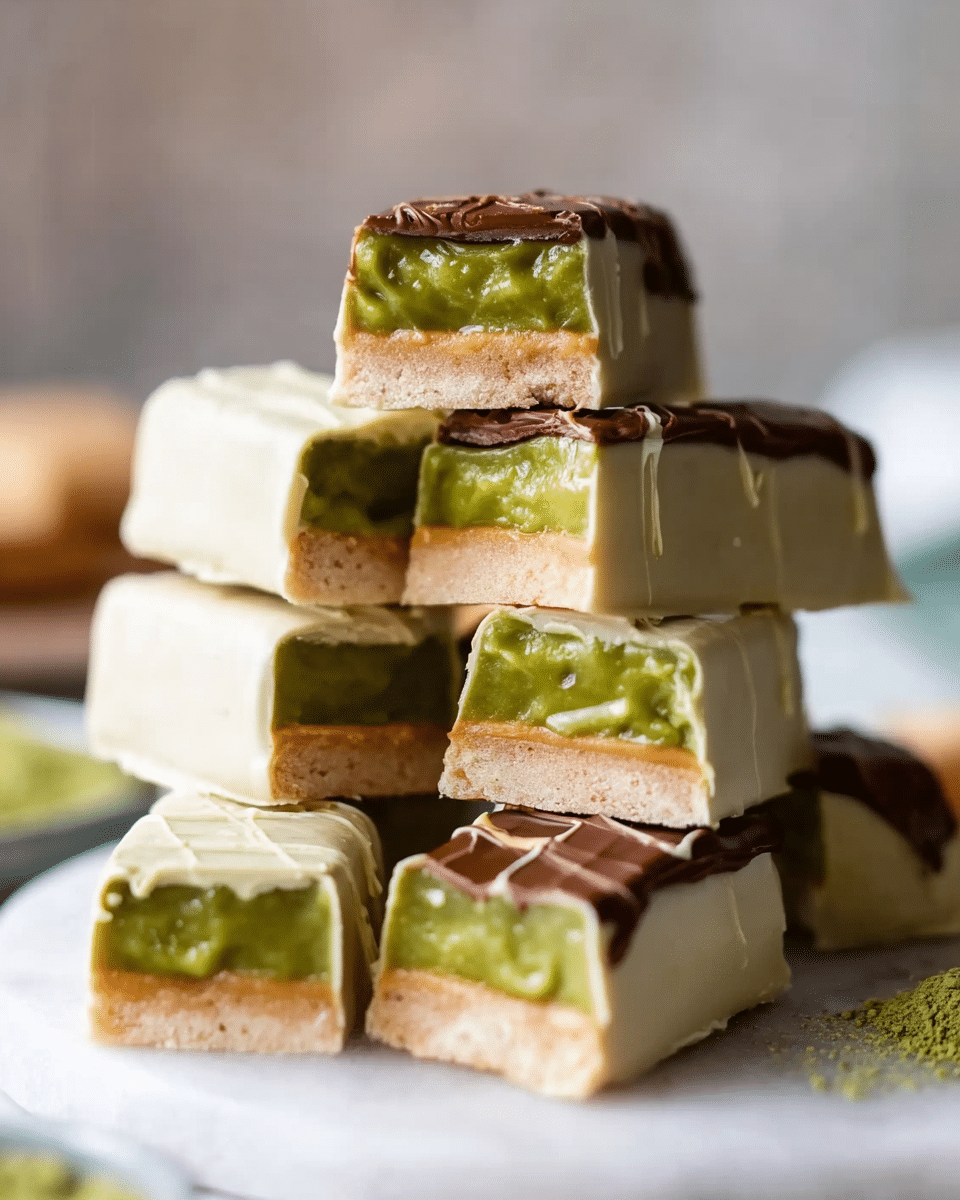 Vegan Matcha Twix Bars