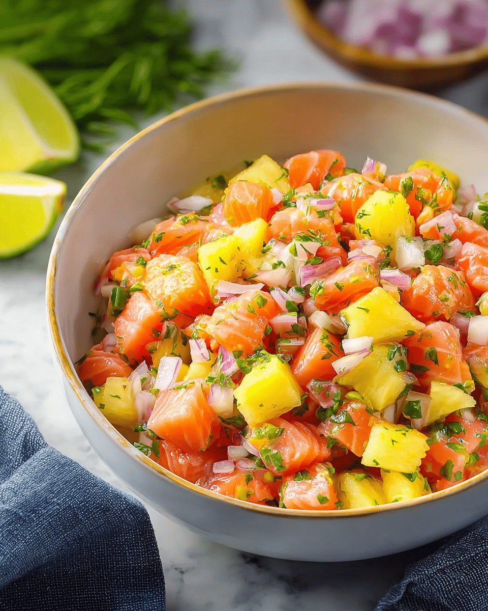 Ceviche with Salmon and Pineapple