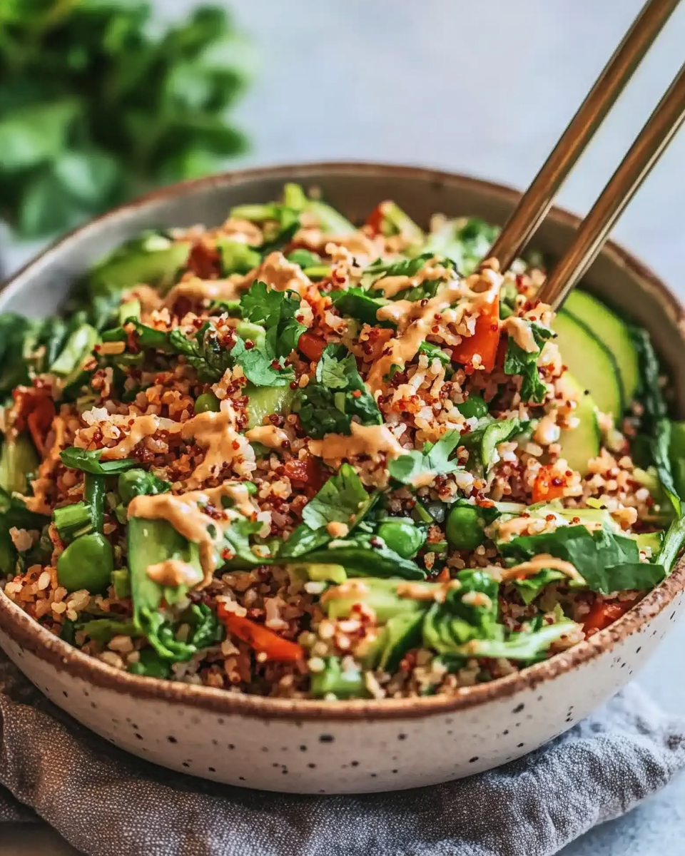 Crispy Gochujang Rice Salad