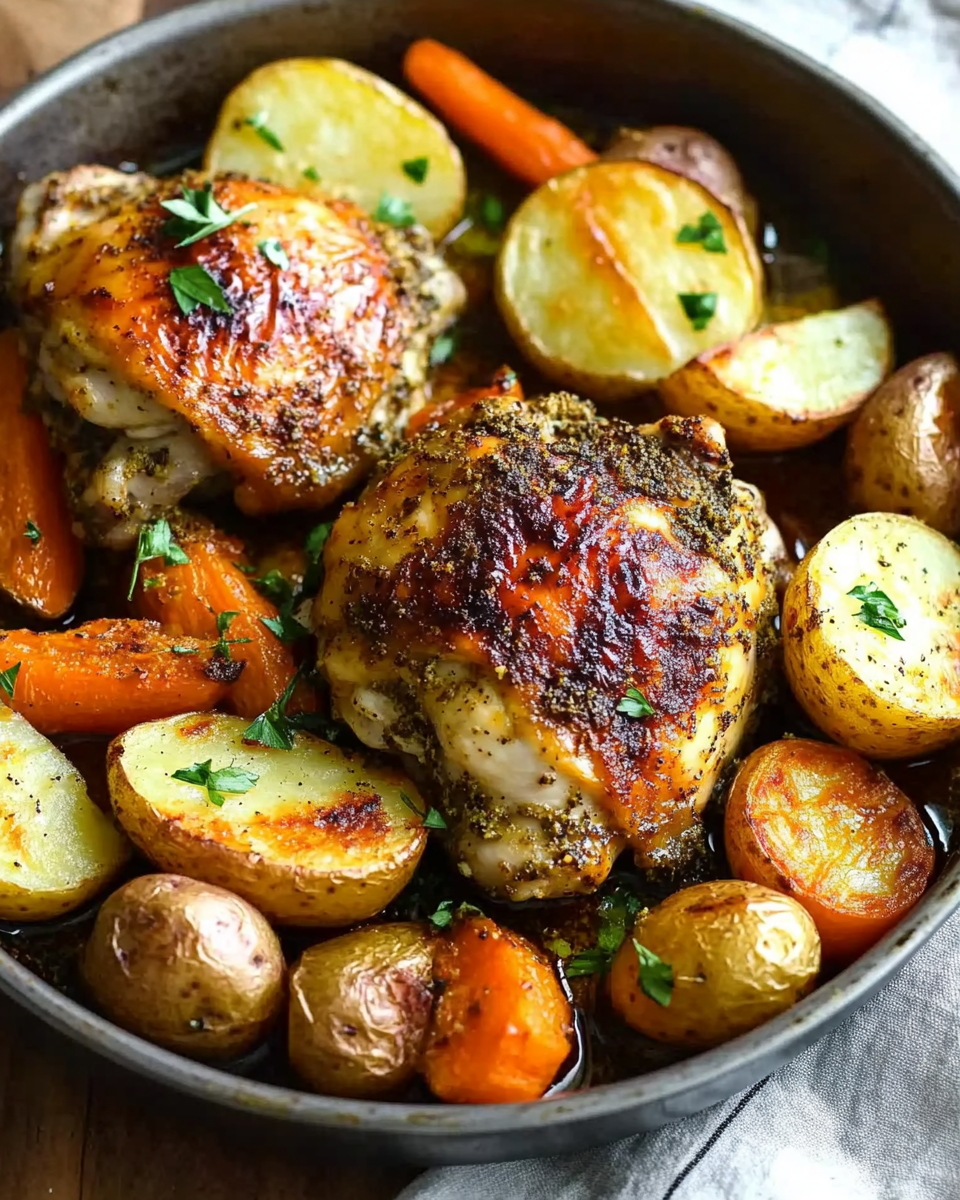 Lebanese Baked Chicken with Potatoes 