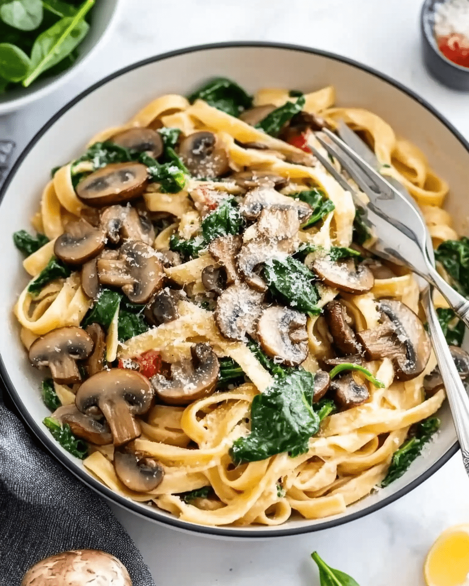 Mushroom and Spinach Pasta