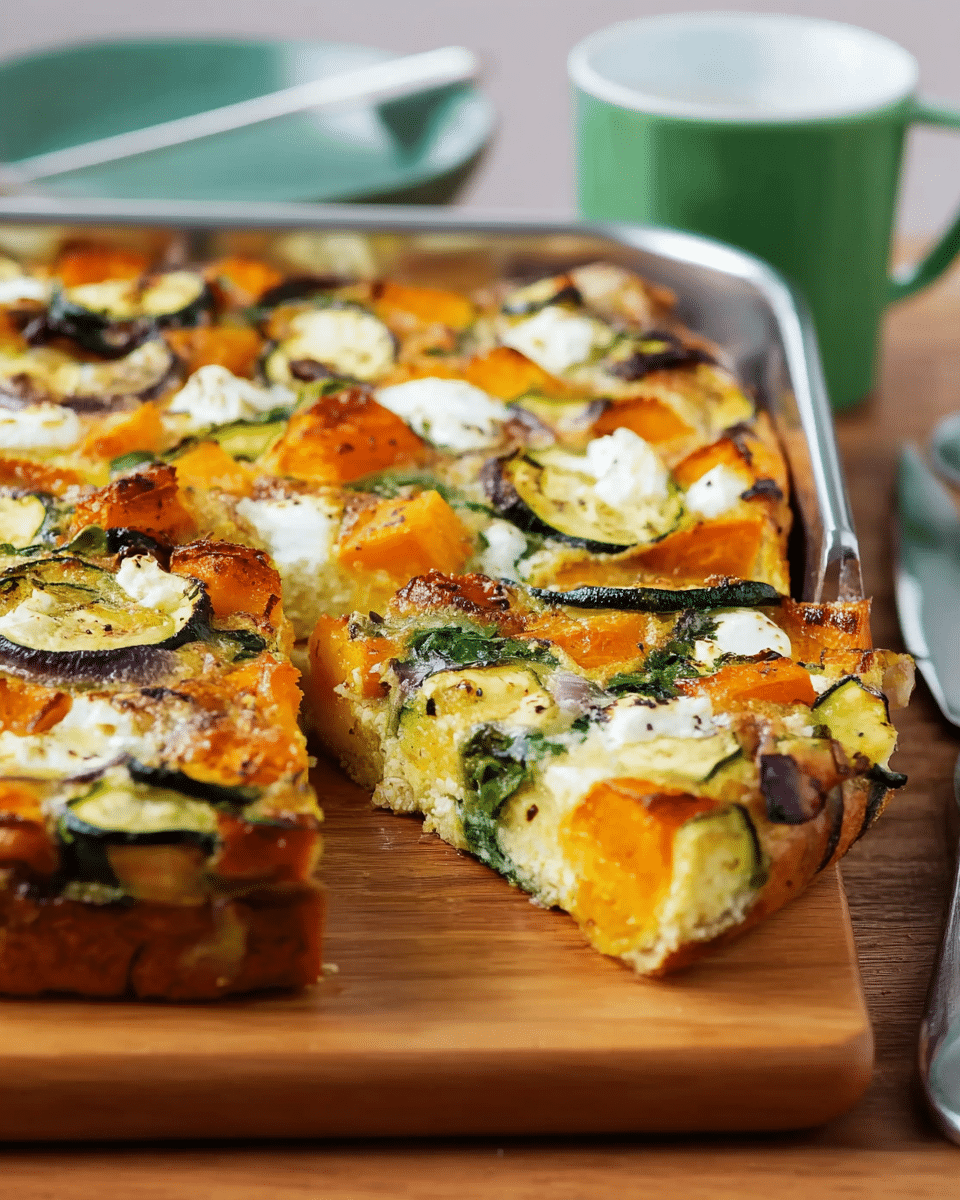Roasted Pumpkin, Spinach, and Feta Slice