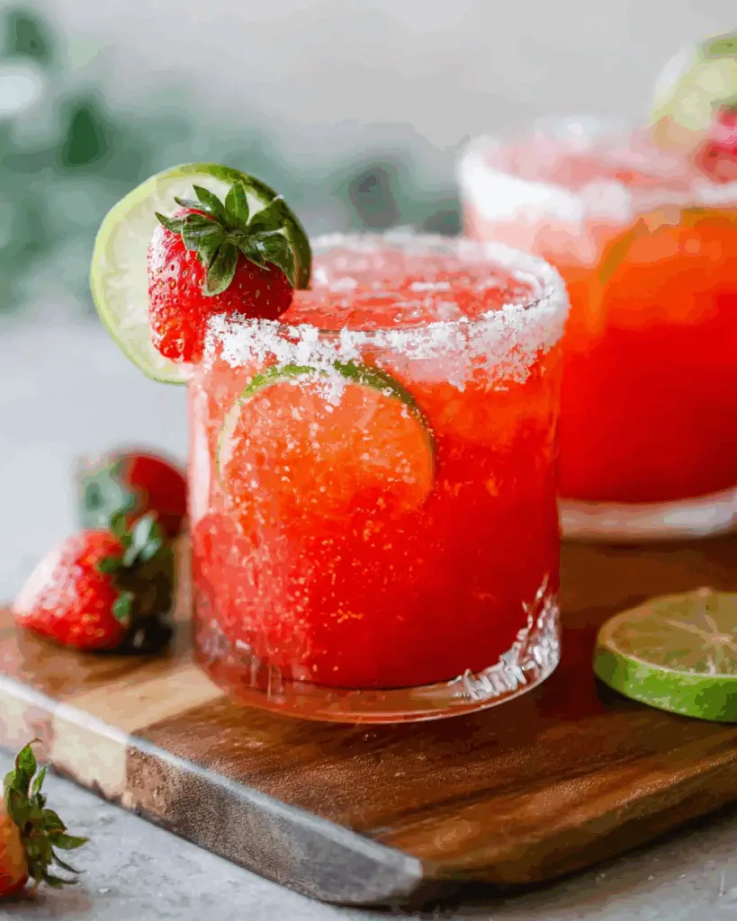 Strawberry Lime Mocktail Margarita