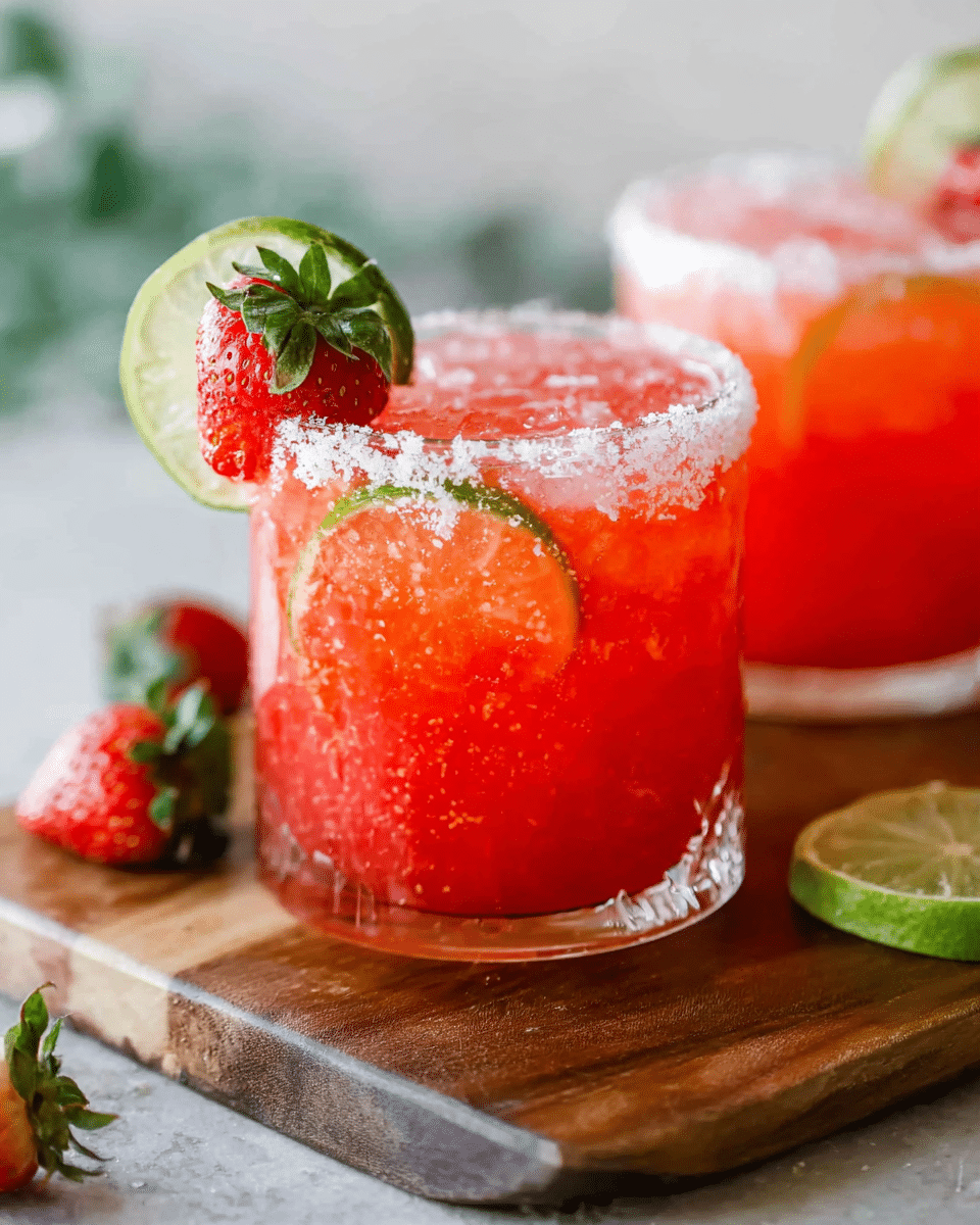 Strawberry Lime Mocktail Margarita