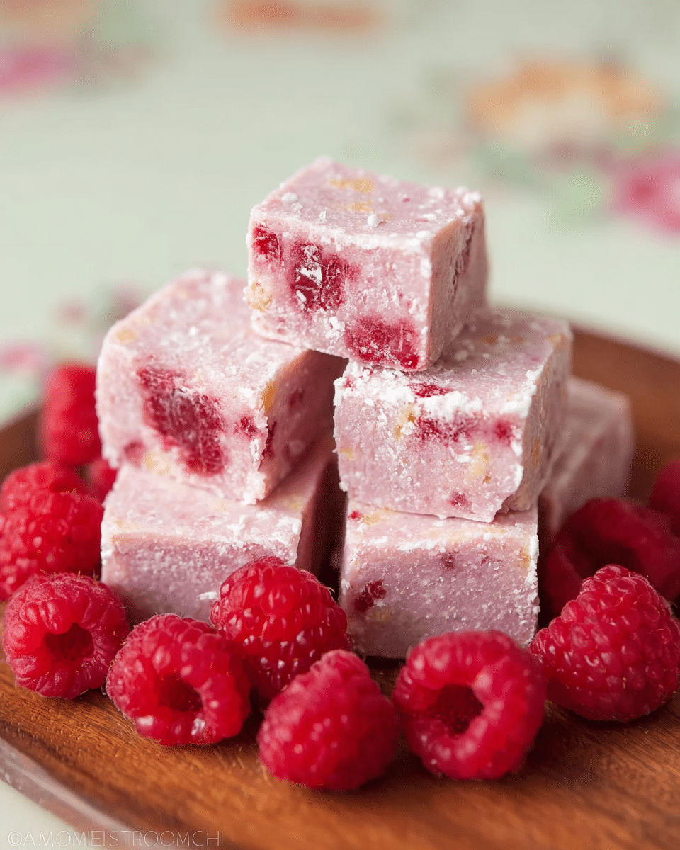 Vegan Raspberry Coconut Fudge