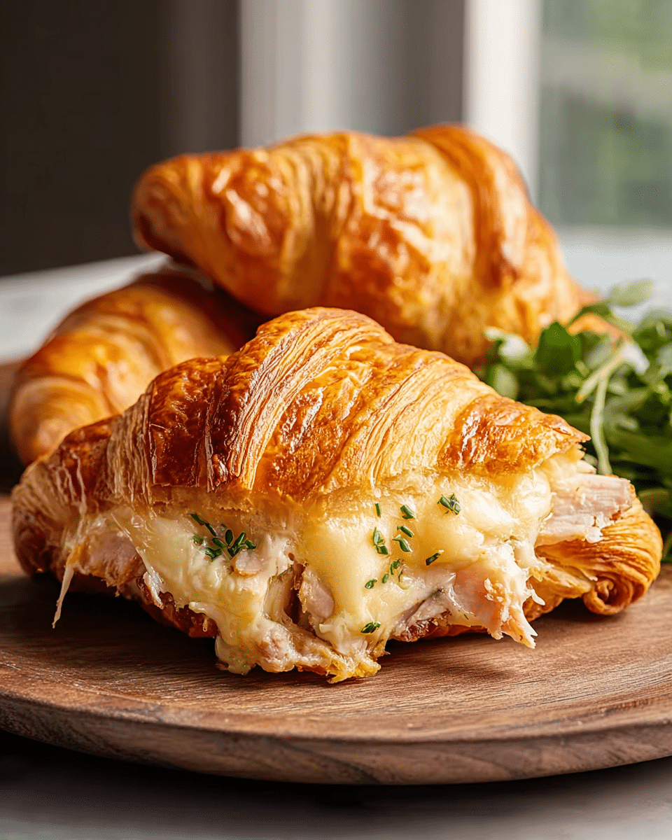 Baked Turkey and Cheese Croissants