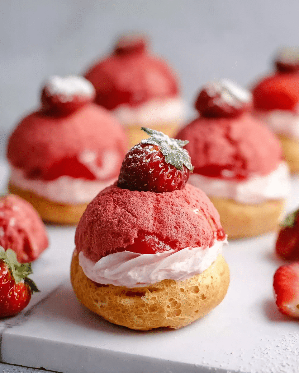 Strawberry Choux au Craquelin
