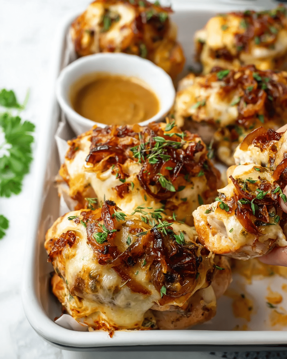 Cheesy Stuffed Chicken Rolls with Caramelized Onions