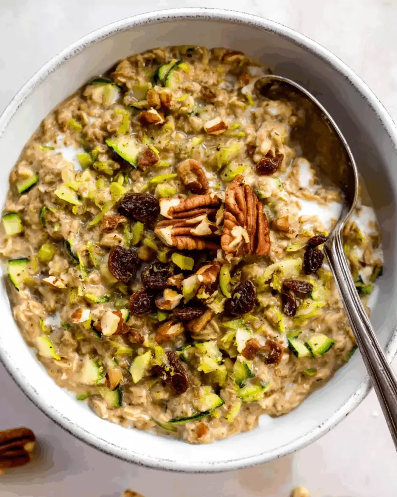 Zucchini Bread Oatmeal (Sweetened With Banana)