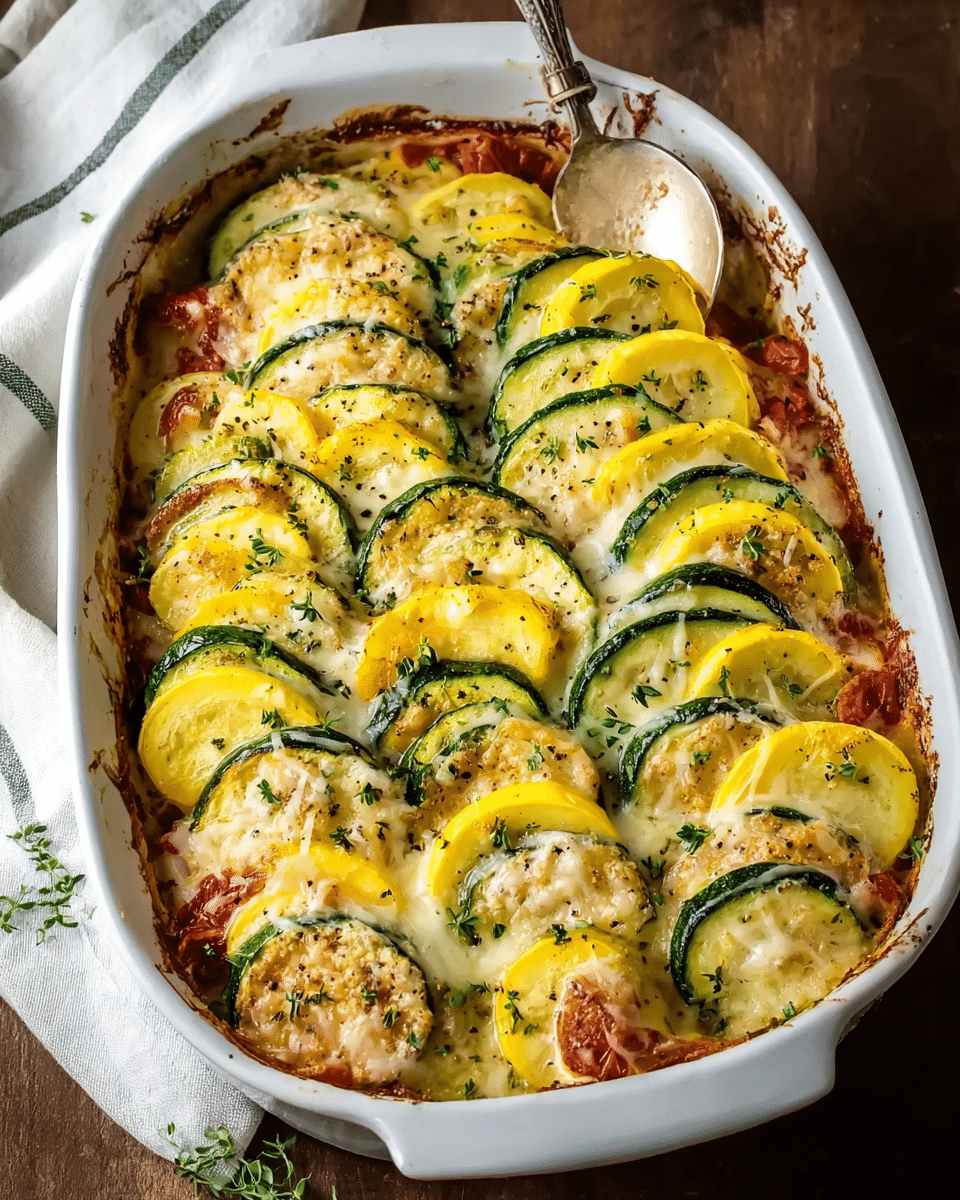 Savory Baked Zucchini and Squash Casserole