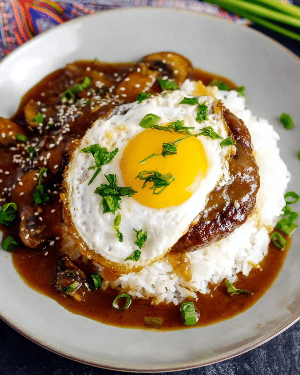 Loco Moco (Hawaiian Beef Patty with Gravy)