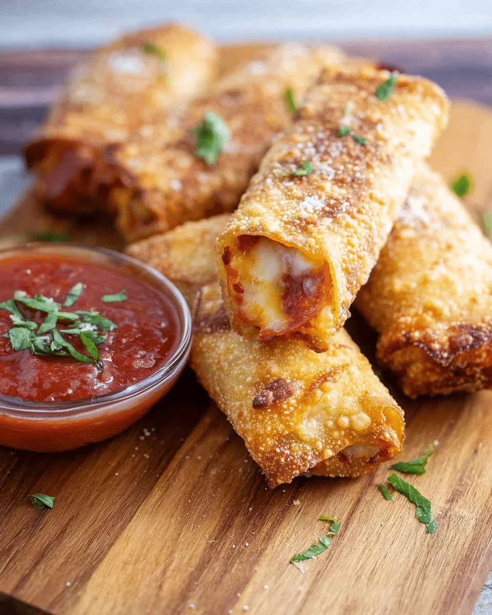 Air Fryer Pepperoni Pizza Egg Rolls