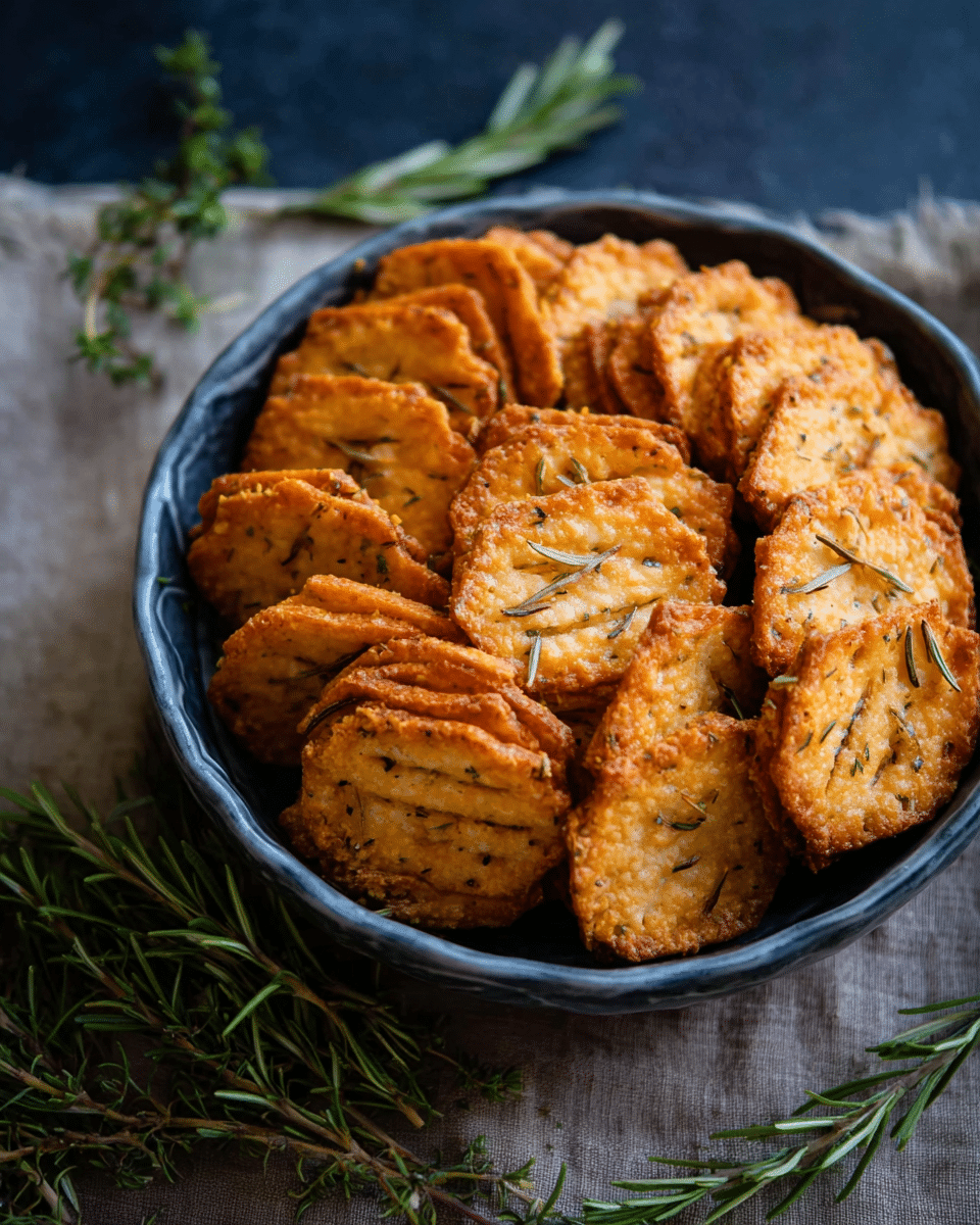 Homemade Cheese Crackers with Rosemary