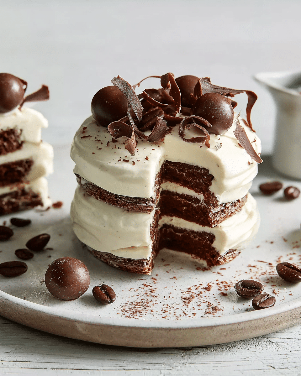 Coffee-flavoured Choc Ripple Biscuit Stack