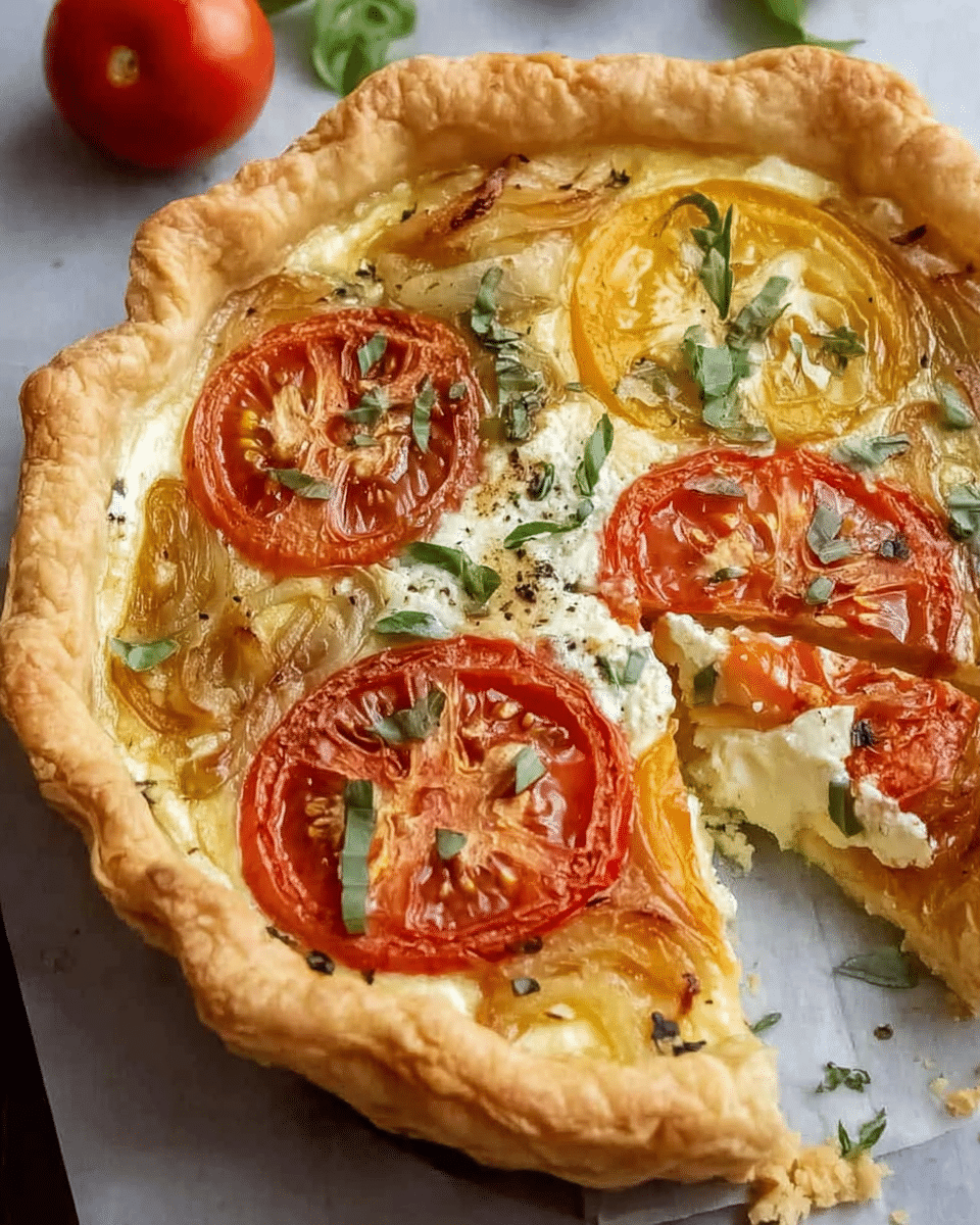 Delicious Tomato and Goat's Cheese Ina Garten Quiche