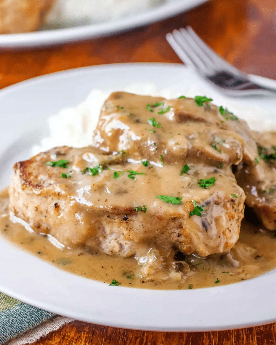 Slow Cooker Pork Chops and Gravy