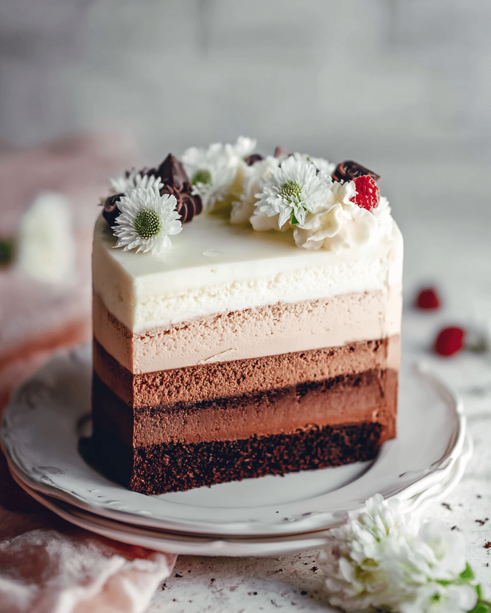 Triple Chocolate Ombré Cake