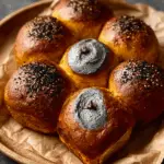 Black Sesame and Cardamom No-Knead Milk Bread Buns