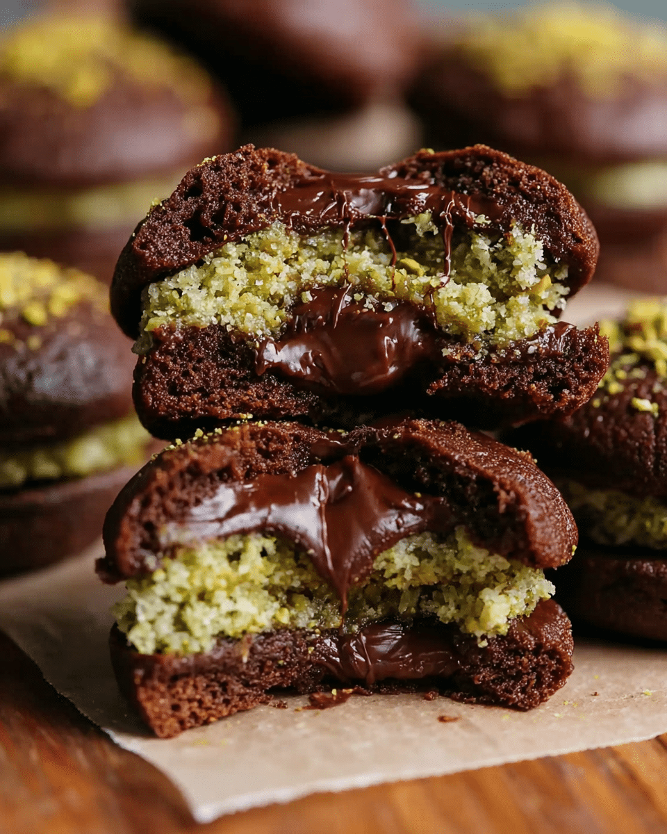 Chocolate Pistachio Kunafa Cookies