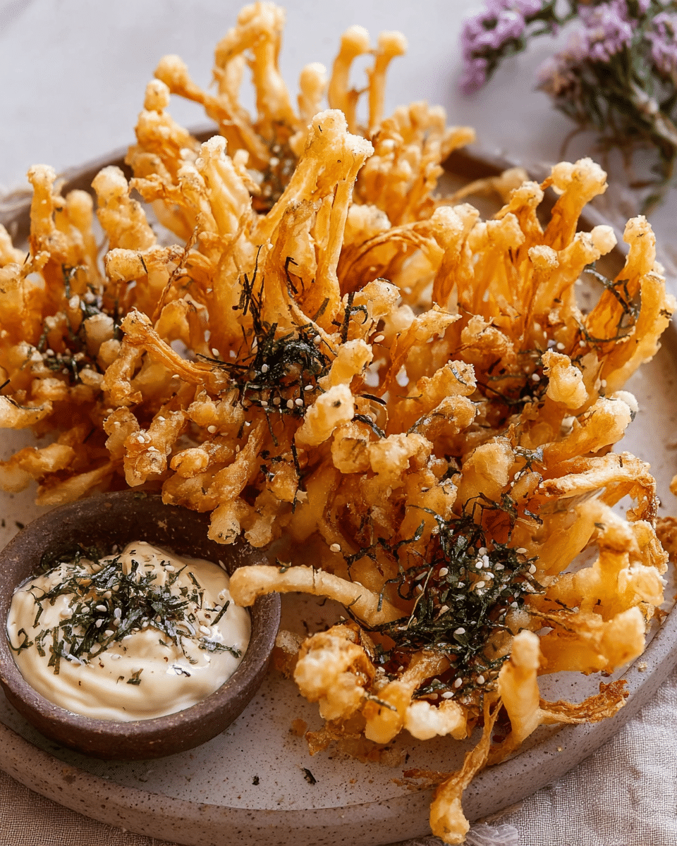 Crispy Fried Enoki Mushrooms