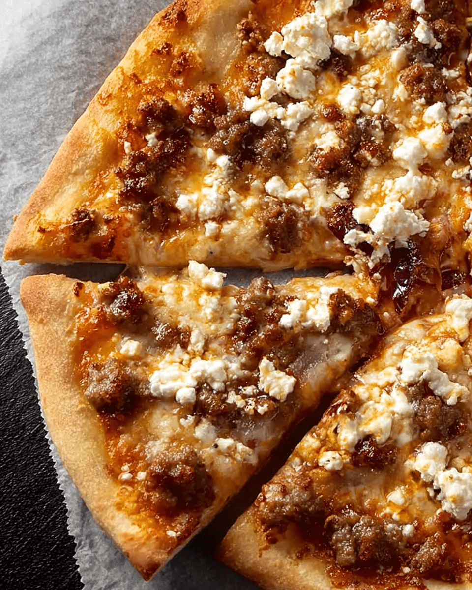 Hot Sausage Feta Honey Pizza