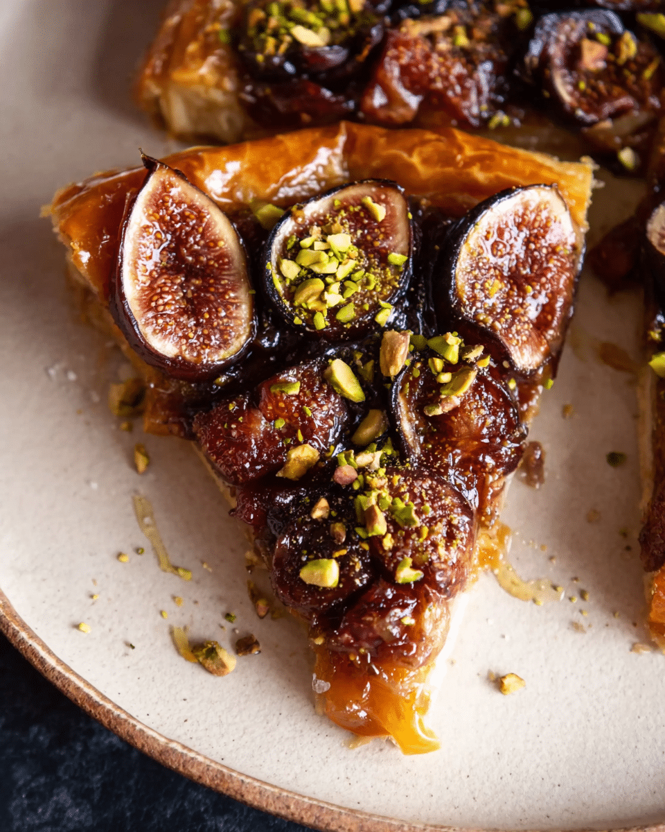 Salted Honey & Pistachio Fig Tarte Tatin