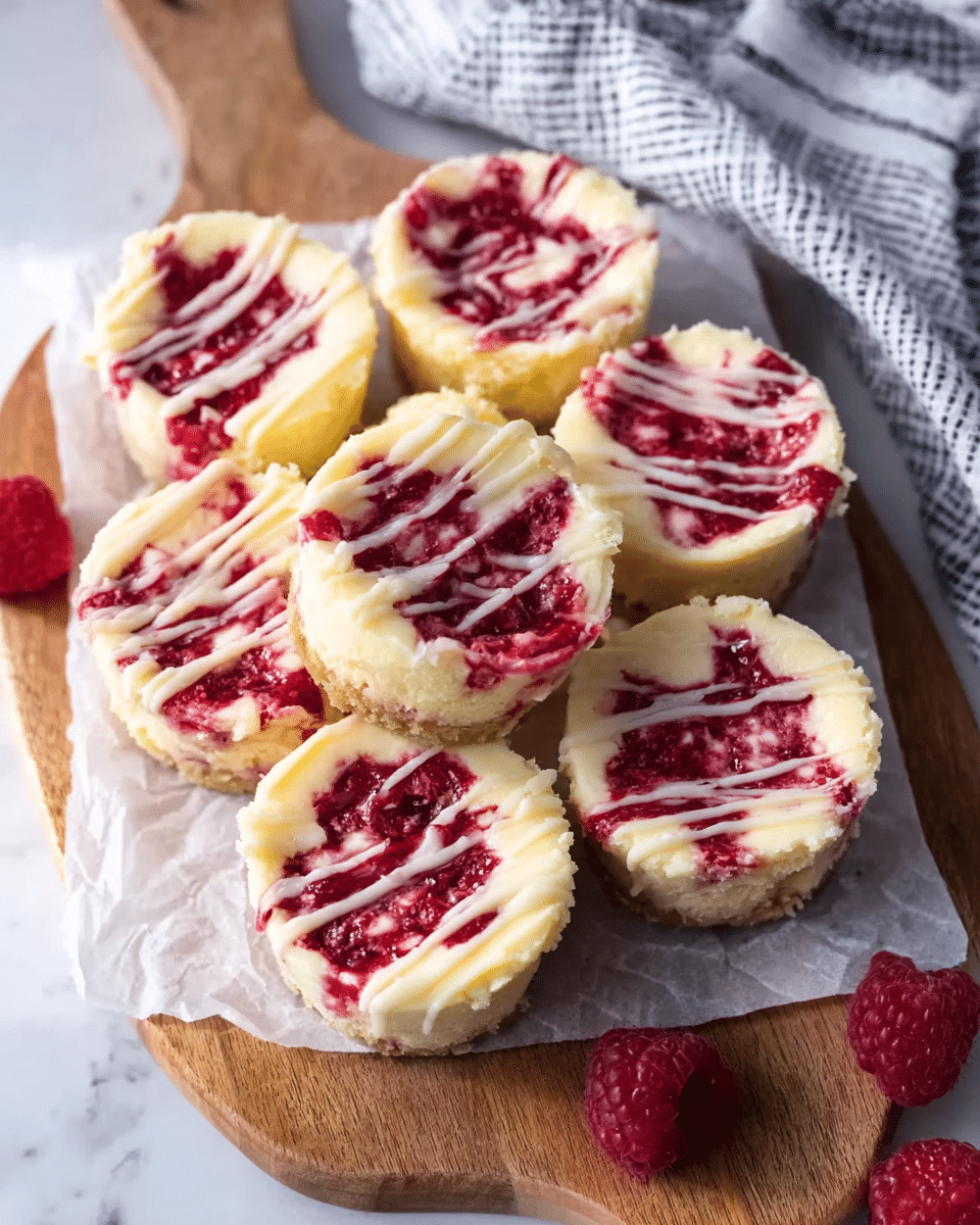 Mini Raspberry White Chocolate Cheesecakes