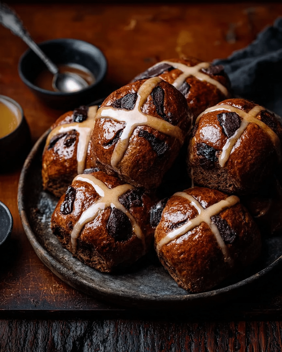 Chocolate Orange Hot Cross Buns