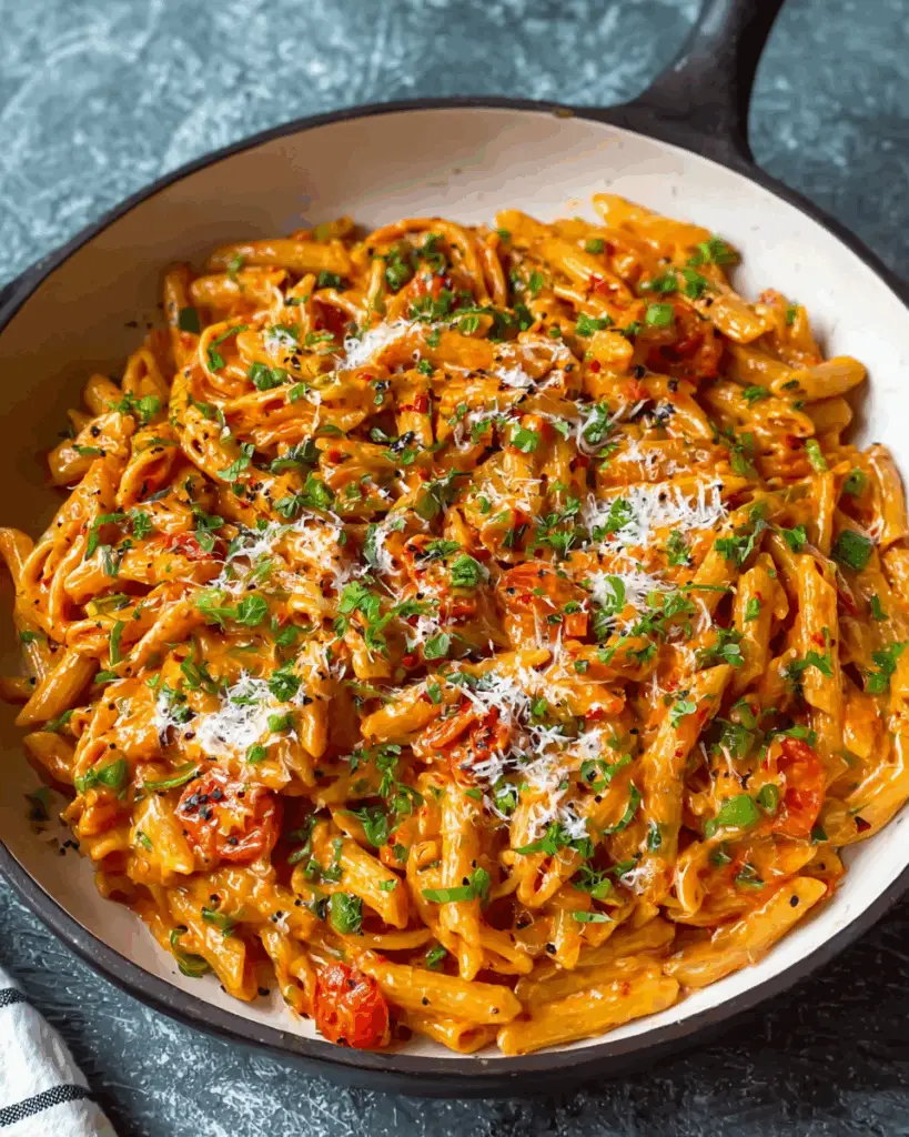 Easy and Creamy Tomato Garlic Pasta