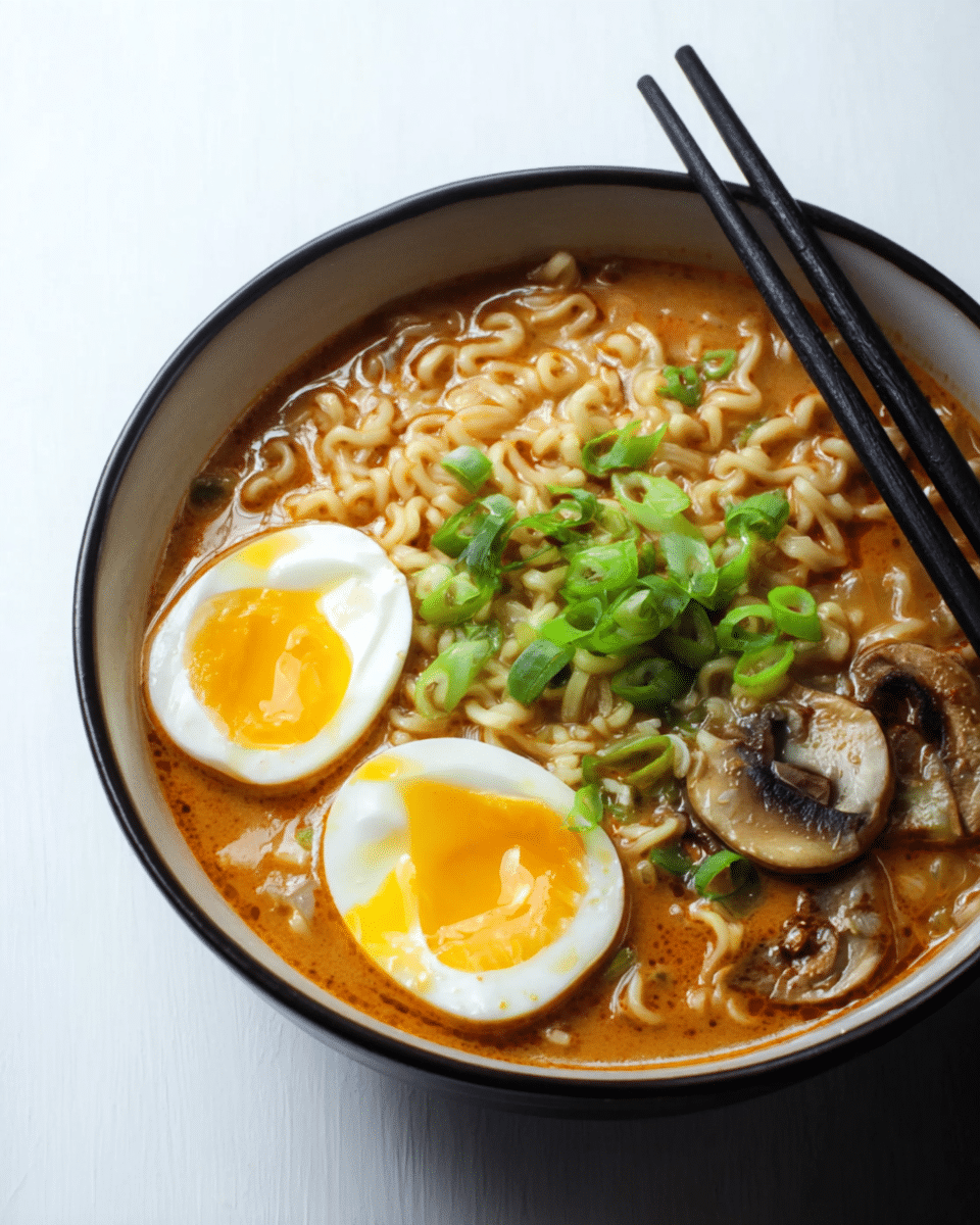 Miso Gochujang Ramen with Soft Boiled Eggs