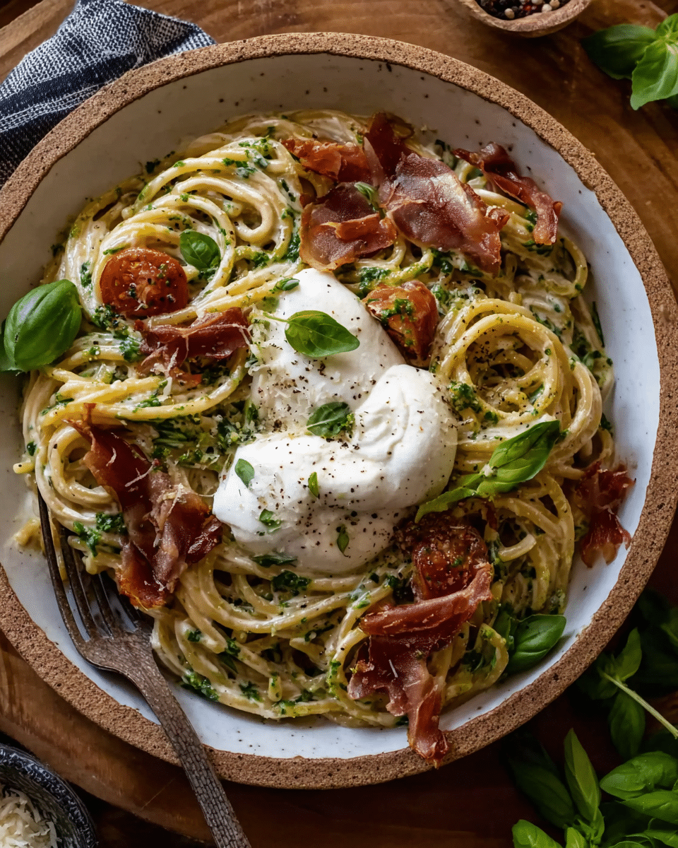 Creamy Basil and Garlic Pasta
