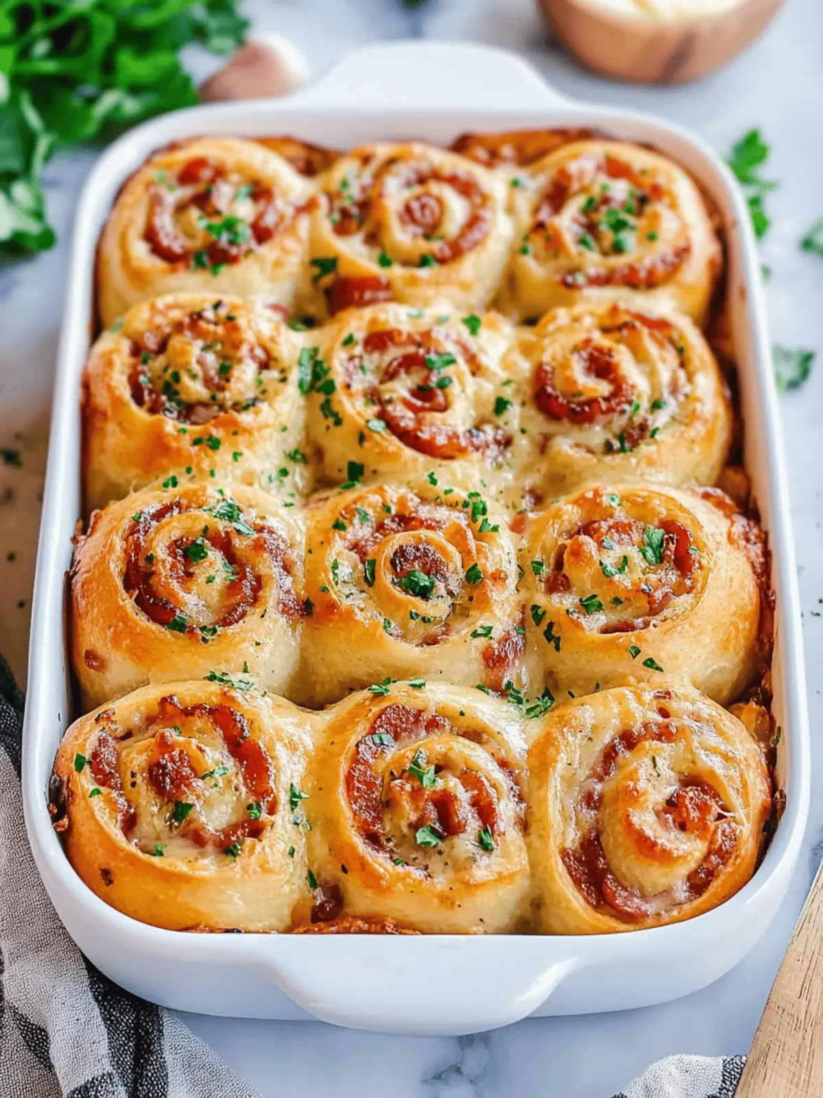 Bacon & Cheese Rolls with Garlic Butter