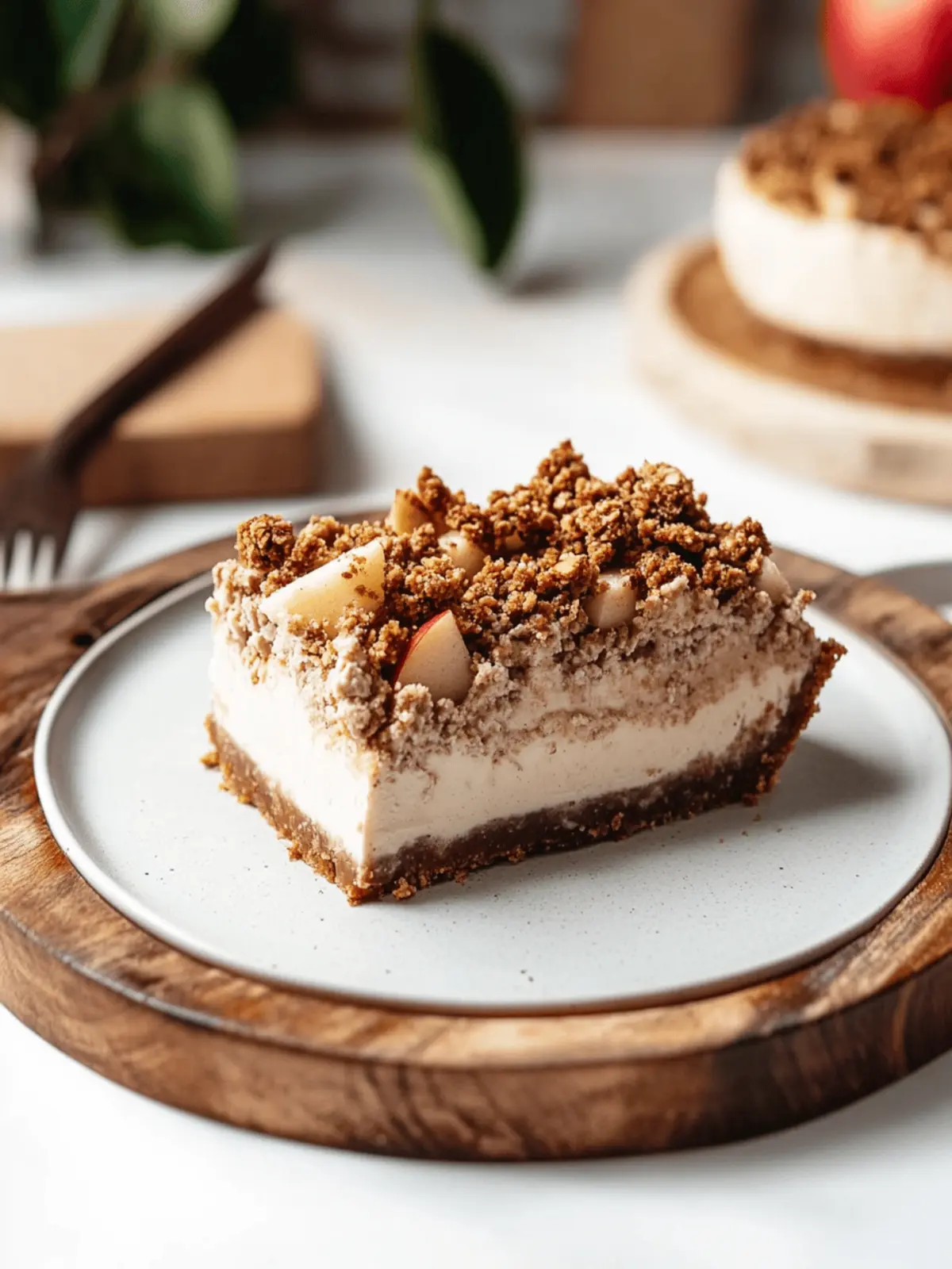 Vegan Apple Crumble Cheesecake